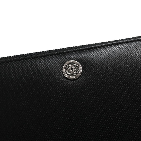 Chanel Coco Button Organizer Large Long Wallet Calf Leather Black - Picture 9 of 12